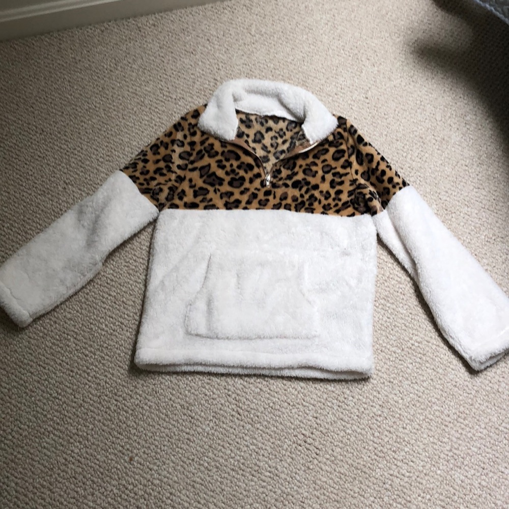 Cheetah Sherpa Half Zip